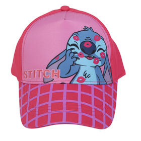 Disney Stitch Smooch Kids Baseball Cap With Plaid Brim Pink