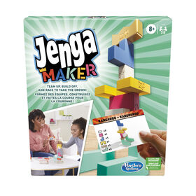 Jenga Maker, tour d'empilage avec blocs en bois massif véritable