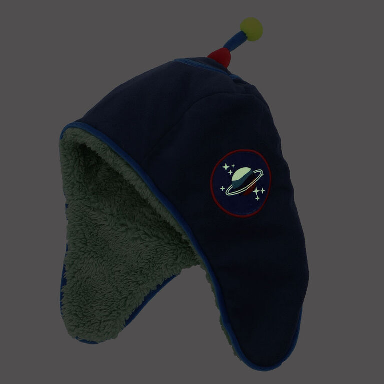 FlapJackKids - Baby, Toddler, Kids, Boys - Water Repellent Trapper Hat - Sherpa Lining - Dino/Astronaut - Large 4-6 years
