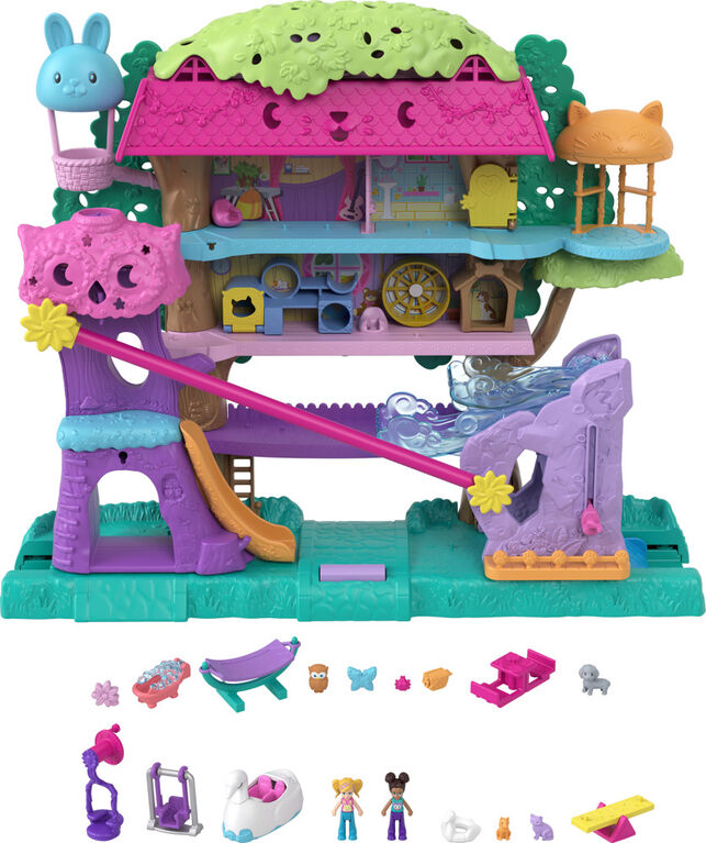 Polly Pocket Pollyville Pet Adventure Treehouse Playset