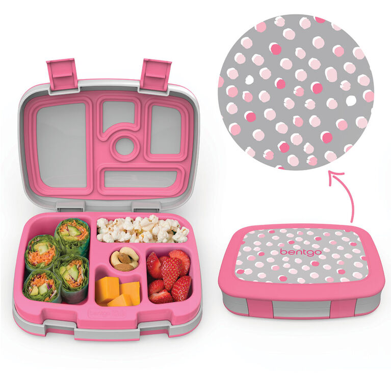 Bentgo Kids Prints Boîte à lunch pour enfants de style bento à 5 compartiments - PINK DOTS