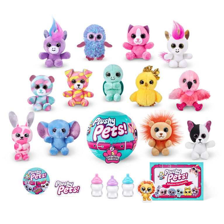 5 SURPRISE Plushy Pets Series 1 Mystery Collectible Capsule By ZURU