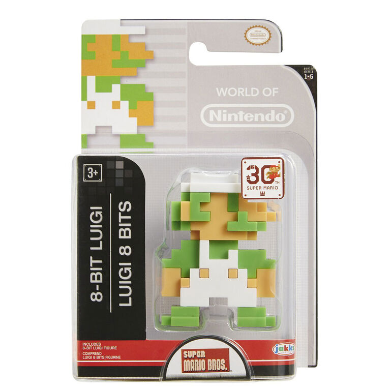 Nintendo-  Nintendo 2.5" Limited Articulation Wave 5- 8 bit Luigi