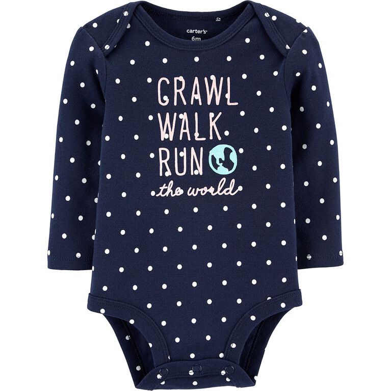 Carter's Crawl Walk Run The World Collectible Bodysuit - Navy, 18 ...