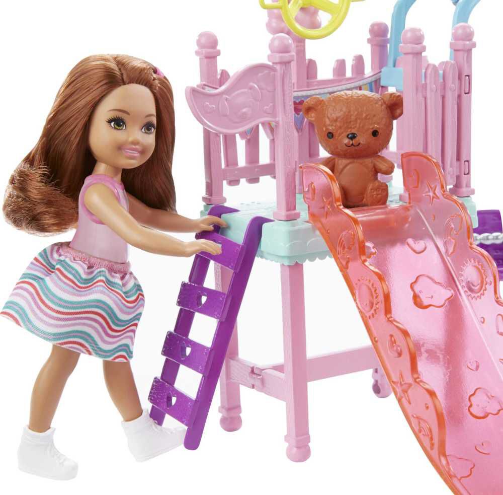 Barbie Club Chelsea Doll and Swing Set Playset with Teddy Bear