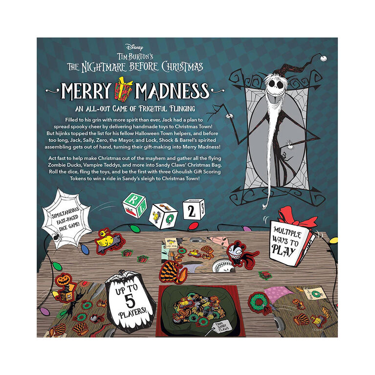 USAopoly Disney Tim Burton's The Nightmare Before Christmas Merry Madness Board Game - English Edition