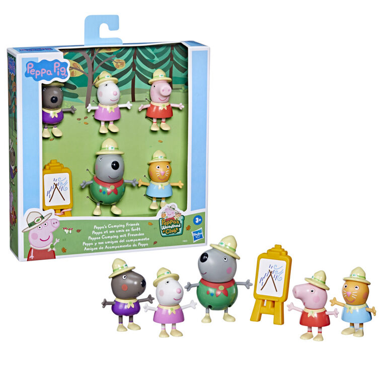 Peppa Pig Peppa's Camping Friends Figure Pack Preschool Toy, Includes 5 Figures and 1 Accessory, Features Mr. Wolf Figure - R Exclusive