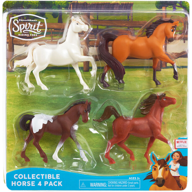 Ensemble de 4 Chevaux DreamWorks Spirit Riding Free A Collectionner