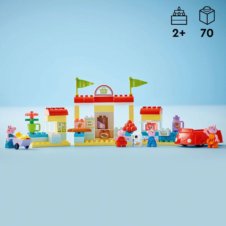 LEGO DUPLO Peppa Pig Supermarket Toy for Toddlers, Creative Build & Rebuild Playset, 10434