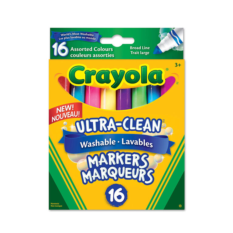 Crayola Marqueurs lavables couleurs assorties, 16 ct