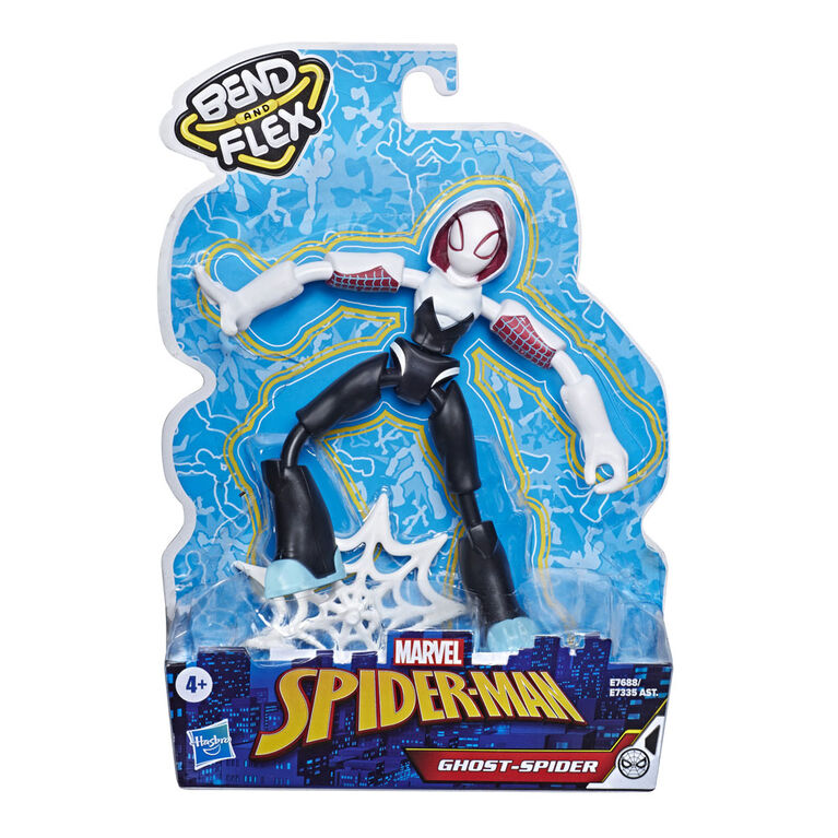 Marvel Spider-Man Bend and Flex Ghost-Spider Action Figure Toy, 6-Inch Flexible Figure