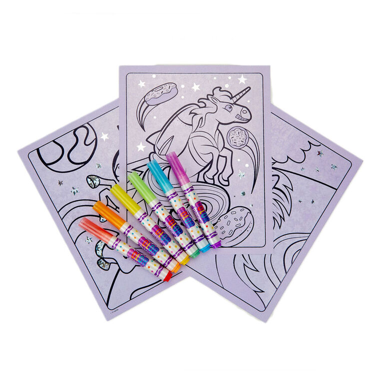 Crayola Color Magic Shimmer Paper & Marker Set, Unicorns