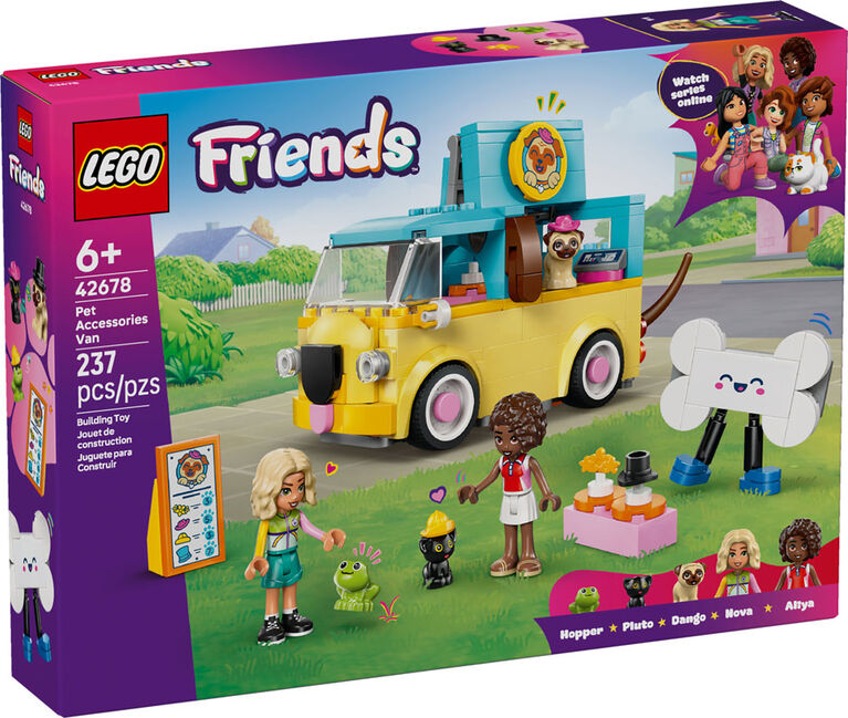 LEGO Friends La Camionnette d'Accessoires pour Animaux avec 2 MInipoup&eacute;es, ainsi qu'un Chaton, un Chien et une Grenouille - 42678