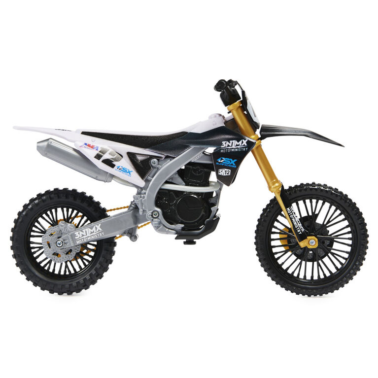 Supercross, authentique réplique de moto en métal moulé à l'échelle 1:10 avec figurine du motocycliste Shane McElrath et socle d'exposition