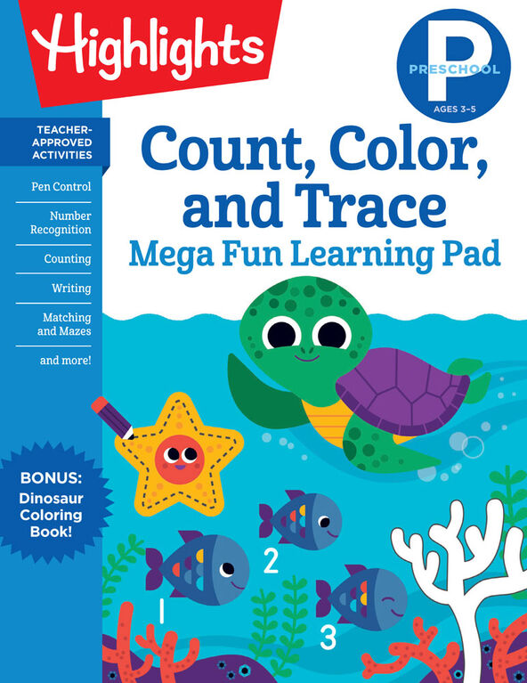 Preschool Count, Color, and Trace Mega Fun Learning Pad - English Edition