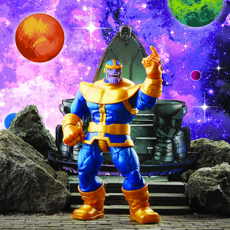 Hasbro Marvel Legends Series, figurine de collection Thanos de 15 cm, design premium, 3 accessoires