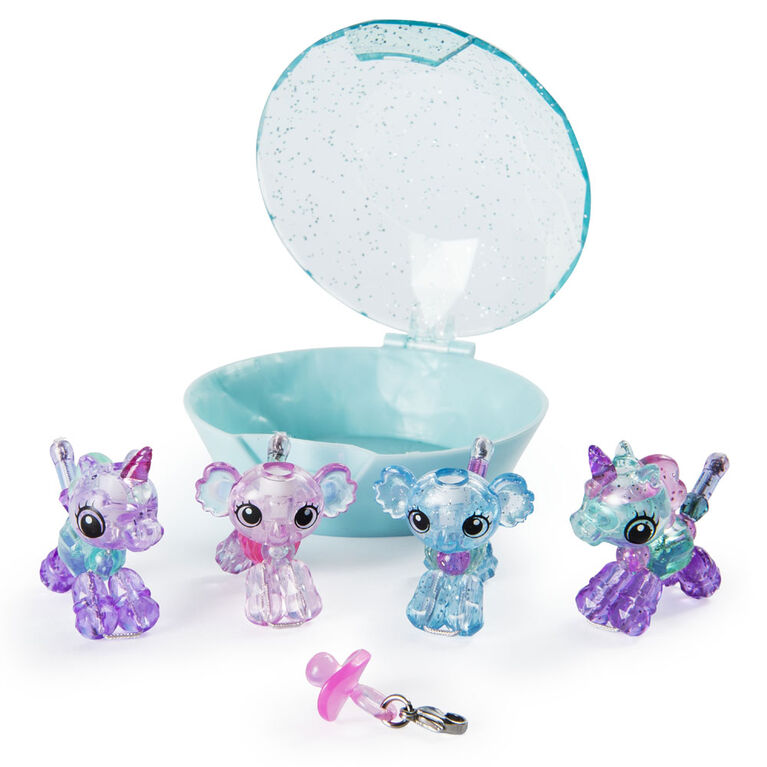 Twisty Petz, Series 2 Babies 4 Pack, Unicorns & Koalas Collectible Bracelet & Case (Blue)