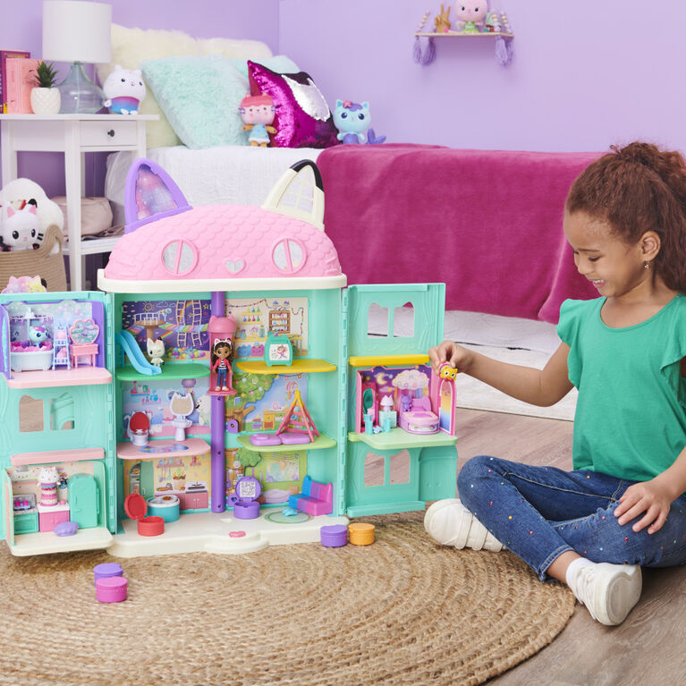 Gabby's Dollhouse, Purrfect Dollhouse avec 2 figurines jouets, 8 meubles, 3  accessoires, 2 boîtes surprises et sons, jouets pour enfants à partir de 3  ans Gabby's Dollhouse 