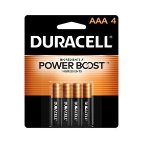 Coppertop Piles AAA Duracell - paquet de 4