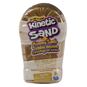 Kinetic Sand, Tombe momie, 170 g de sable à modeler brun naturel, sac de petits cadeaux