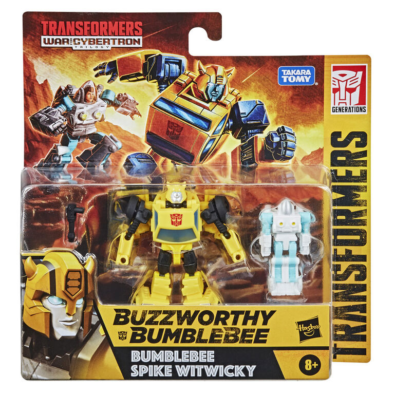 Transformers Buzzworthy Bumblebee War for Cybertron - Bumblebee de classe Origine et Spike Witwicky