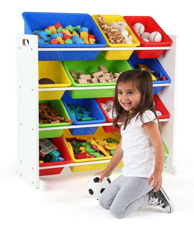 Toy Organizer with 12 Bins White/Primary