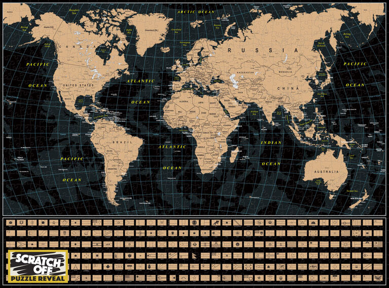 Scratch Off: World Map Scratch - 1000 pcs