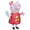 Peppa Pig Oink-Along Songs Peppa Singing Plush Doll with Sparkly Red Dress and Bow, Sings 3 Songs - French Edition