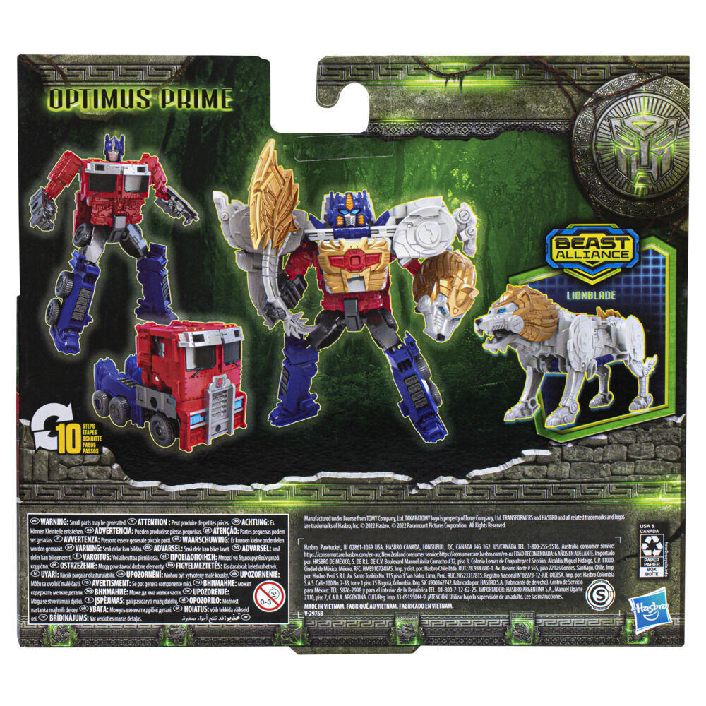 Transformers: Rise of the Beasts Movie, Beast Alliance, Beast Combiners 2-Pack Optimus Prime Toys, 5-Inch