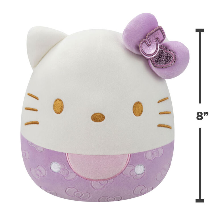 Squishmallows 8" Plush - Hello Kitty 50th Anniversary Embossed Bows: Purple Hello Kitty
