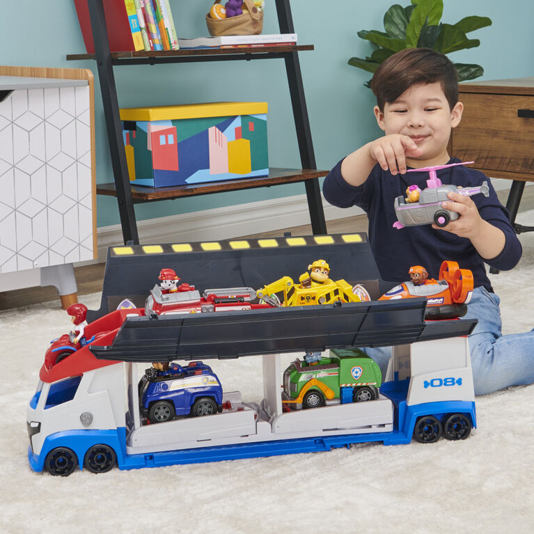 PAW Patrol, Transforming PAW Patroller with Dual Vehicle Launchers, Ryder Action Figure and ATV Toy Car