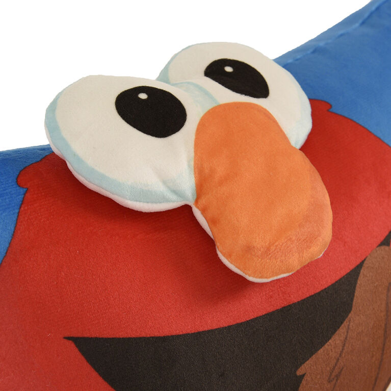 Sesame Street Elmo Coussin décoratif 3D pour enfants Coussin brodé en peluche douce pour filles et garçons Cadeau essentiel (13 po x 16 po)