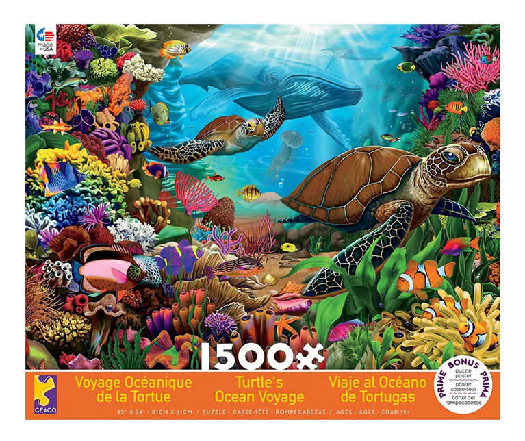 Ceaco 1500-Piece Puzzle Turtle's Ocean Voyage