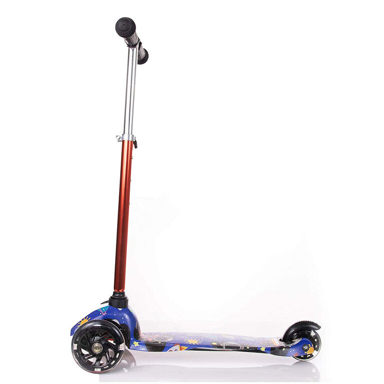 Rugged Racers Kids Scooter With Spaceship Print Design