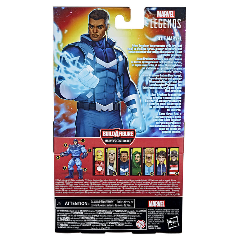 Marvel Legends Series Blue Marvel Ultimates Costume Action Figure 6-inch Collectible Toy, 4 Accessories, 1 Build-A-Figure Part