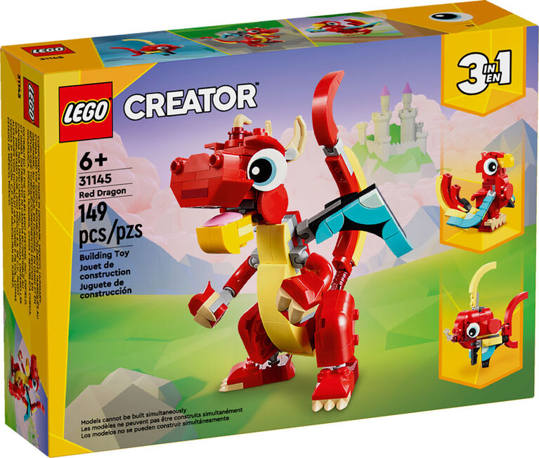 LEGO Creator 3 in 1 Red Dragon 3 in 1 Animal Toy Set 31145