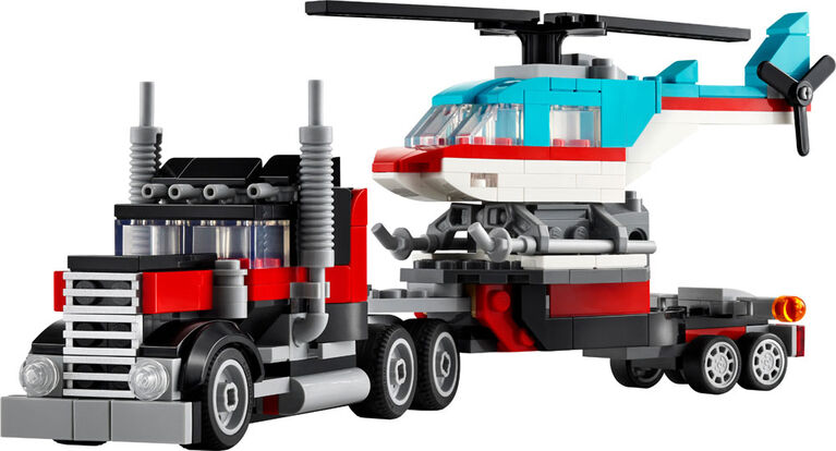 Jouet LEGO Creator Le camion à plateforme avec un hélicoptère 31146