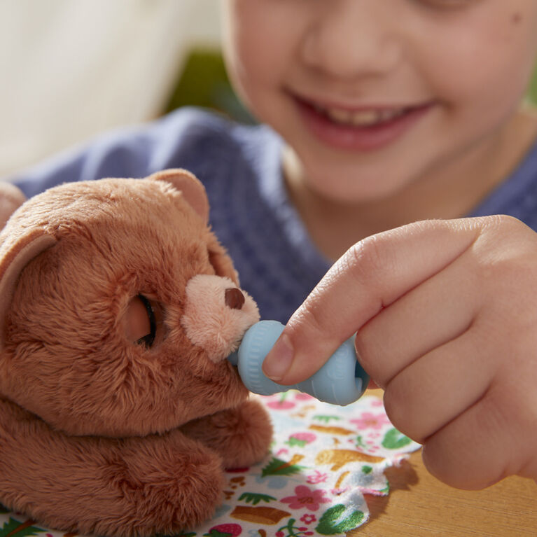 furReal Newborns Bear Interactive Animatronic Plush Toy: Electronic Pet with Sound Effects, Closing Eyes,Ages 4 and up