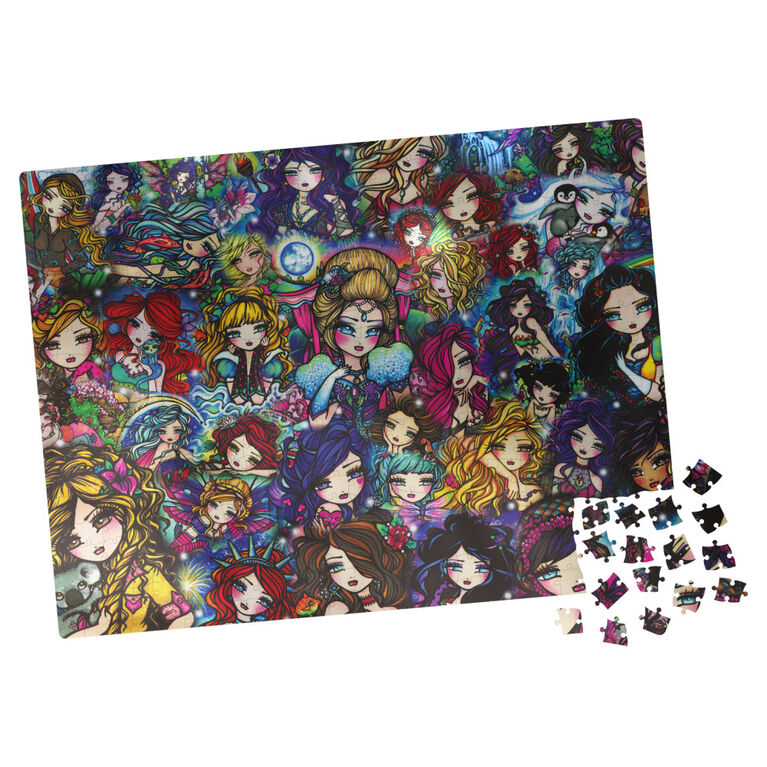 500-Piece Jigsaw Puzzle with Foil Accents, Doll Girl Collage