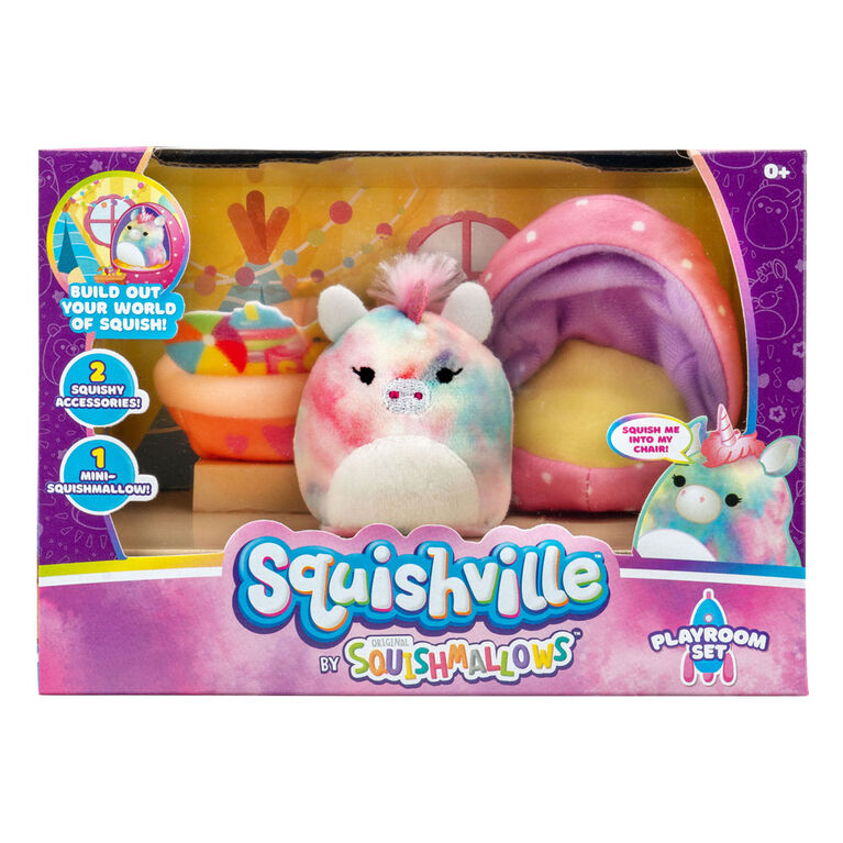 Ensemble d&rsquo;accessoires mini peluche Squishville &ndash; Salle de jeu