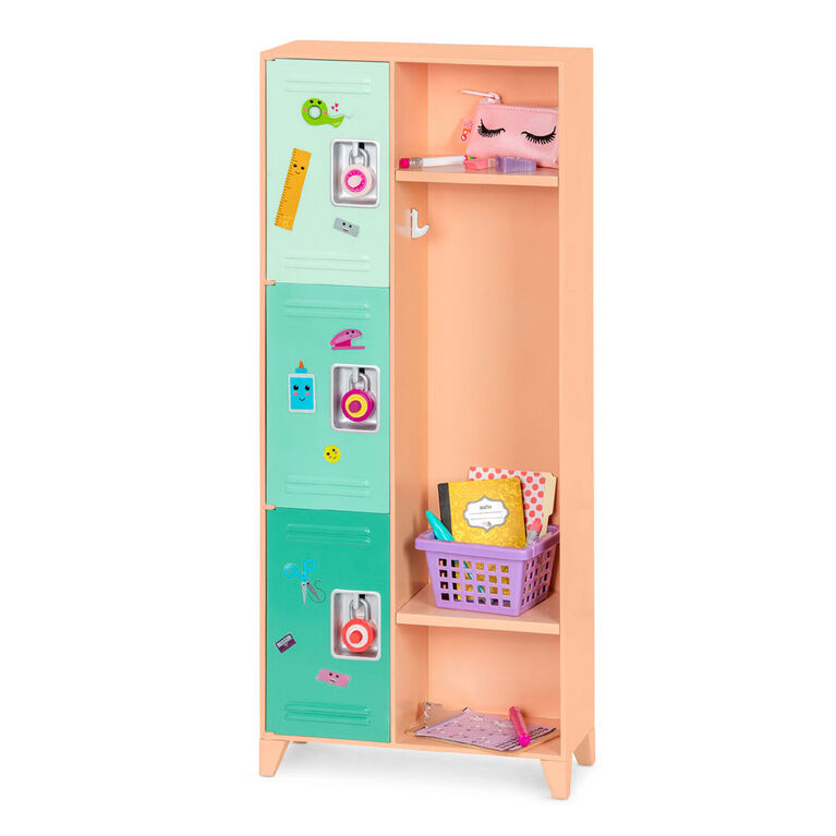 Classroom Cool Locker Set, Our Generation, Ensemble de casier pour poupées de 18 po