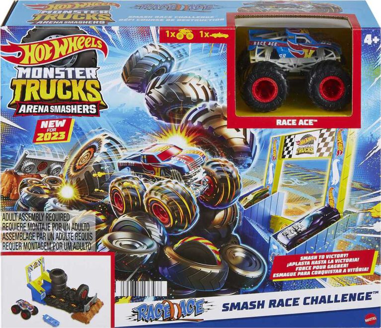 Hot Wheels Coffret Monster Trucks Arena Smashers Défi Carambolage