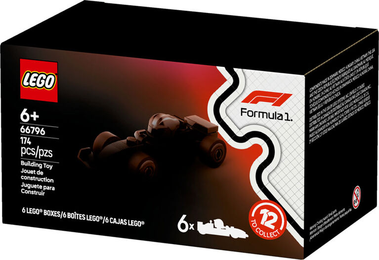 LEGO F1 Collectible Race Cars 6 Pack - 6 Years Old and Up - Birthday Gift for Boys and Girls - 66796