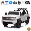 KidsVip 24V Chevrolet Silverado Ride on Truck W/RC- White - English Edition