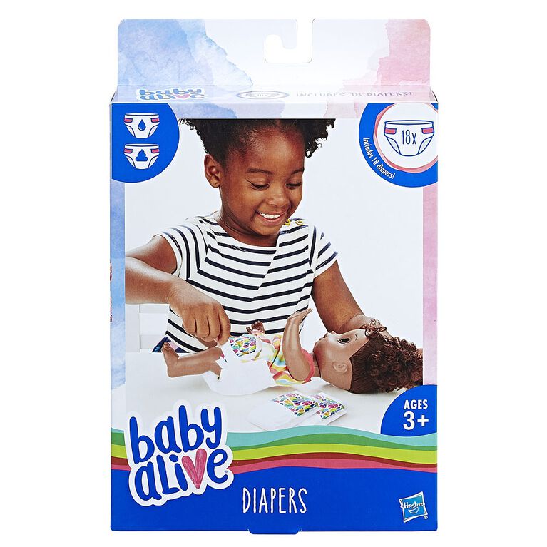 18 couches de rechange Baby Alive. - Notre exclusivité