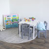 Kids Wood Table & 4 Chairs, White/Grey