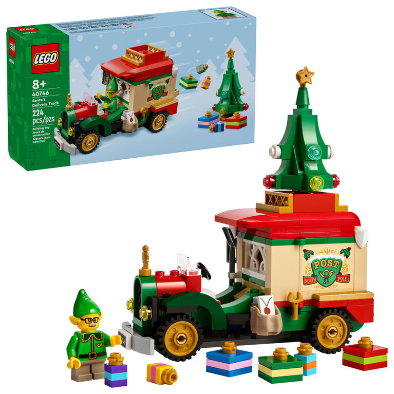 LEGO Le camion de livraison du p&egrave;re No&euml;l Jouet de jeu de r&ocirc;le avec des cadeaux de No&euml;l et une figurine de lutin 40746
