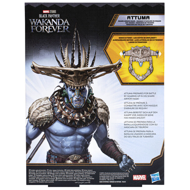 Marvel Studios' Black Panther: Wakanda Forever Attuma Shark Armor Mask Role Play Toy with Hammerhead Expansion Feature