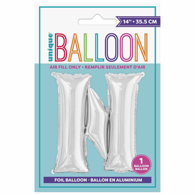 Ballons en forme de lettre en argent 14 " - N
