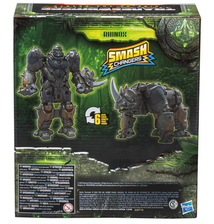 Transformers Toys Transformers: Rise of the Beasts Movie, Smash Changer Rhinox Action Figure, 9-inch